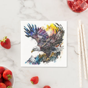 Mountain Majesty Eagle Waterverf Servet