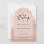 Mountain Majesty QR Code Modern Script Bruiloft Kaart (Voorkant)