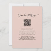 Mountain Majesty QR Code Modern Script Bruiloft Kaart (Achterkant)