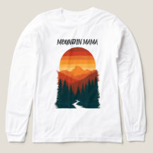 Mountain Mama Retro Zonsondergang Bos Grafisch