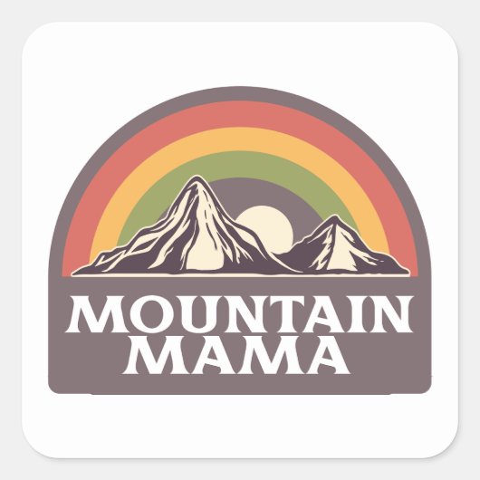 Mountain Mama Square Sticker (Voorkant)