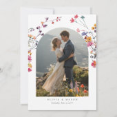 Mountain Meadow Wildflowers Modern Photo Wedding Save The Date (Achterkant)