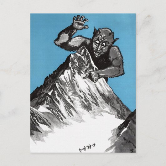  Mountain Monster Illustration Briefkaart (Voorkant)