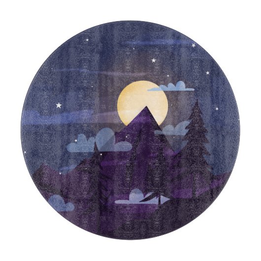 Mountain Moonlight Snijplank (Voorkant)