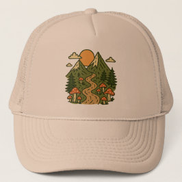 Mountain Mushroom Hiking Trail Outdoors Adventure  Trucker Pet