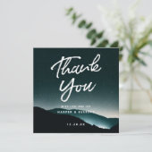 Mountain Night Dark Starlit Sky Wedding Square Bedankkaart (Staand voorkant)