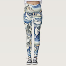 Mountain Peaks Naadloos Patroon Leggings