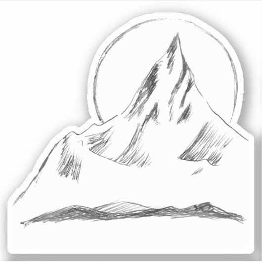 Mountain Peaks schets Sticker (Voorkant)