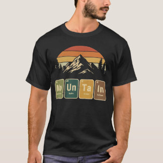 Mountain Periodic Table Pun Retro Hiking Nature De T-shirt