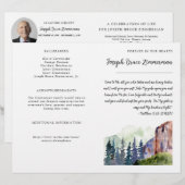 Mountain Photo Funeral Memorial Bifold Programme (Devant / Derrière)