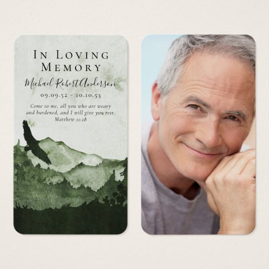 Mountain Photo Funeral Prayer Kaart (Voorkant /achterkant)