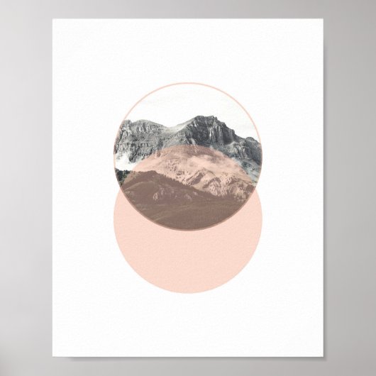 Mountain Photo Poster | Minimale roze kunst (Voorkant)