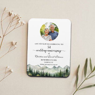 Mountain Pine 54 bruiloft Jubileum Save the Date Magneet
