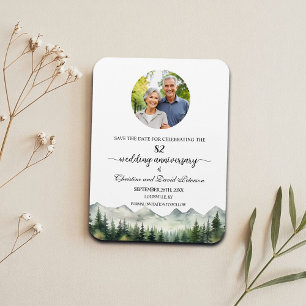 Mountain Pine 82 Wedding Jubileum Save the Date Magneet