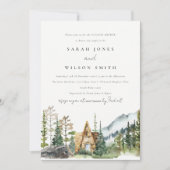 Mountain Pine Forest Cabin Couples Shower Invite Bedankkaart (Voorkant)