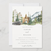Mountain Pine Forest Cabine de mariage Invitation (Devant)