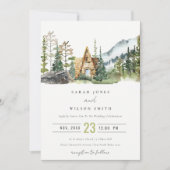 Mountain Pine Forest Cabine de mariage Invitation (Devant)
