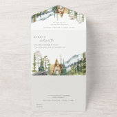 Mountain Pine Forest Cabine de mariage Invitation (Dehors)