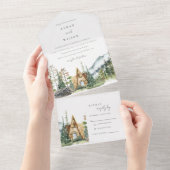 Mountain Pine Forest Cabine de mariage Invitation (Déchirure)