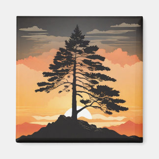 Mountain Pine Refrigerator Magnet - Majestic Fores