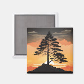 Mountain Pine Refrigerator Magnet - Majestic Fores Magneet (Voorkant / Achterkant)