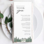 Mountain Pine Tree Rustic Mariage Merci Cartes<br><div class="desc">Mountain Pine Tree Rustic Mariage Merci Cartes</div>