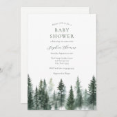 Mountain Pine Trees Baby shower Kaart (Voorkant / Achterkant)