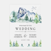 Mountain Pine Trees Forest Wedding Welcome (Recto)