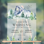 Mountain Pine Trees Forest Wedding Welcome (Neutre)