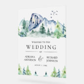 Mountain Pine Trees Forest Wedding Welcome (Angle)