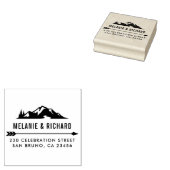 Mountain, Pine Trees & het Adres van de Terugkeer  Rubberstempel (Gestempeld)