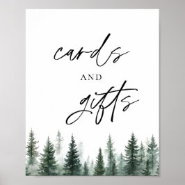Mountain Pine Trees Kaarten en geschenken teken Poster