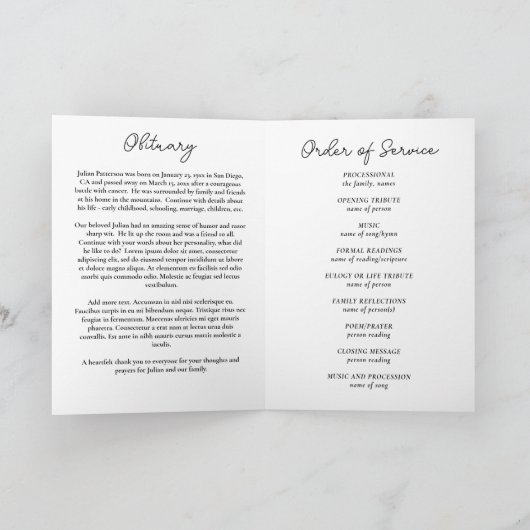 Mountain Pines Foto Viering van het leven Begrafen Programma (Binnen)