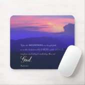 Mountain Pink Sunset Christelijke Mousepad Muismat (Met muis)