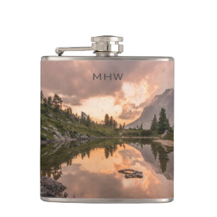 Mountain Pond custom monogram fles Heupfles