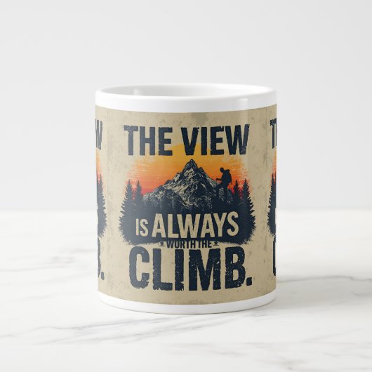 Mountain Quote Adventure Typography Mug Extra Grote Beker (Voorkant)