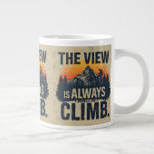 Mountain Quote Adventure Typography Mug Extra Grote Beker (Rechts)