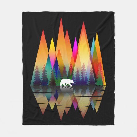 MOUNTAIN RAINBOW BEER FLEECE DEKEN (Voorkant)