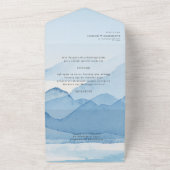Mountain Range Blue bruiloft alles in één uitnodig All In One Uitnodiging (Buitenkant)