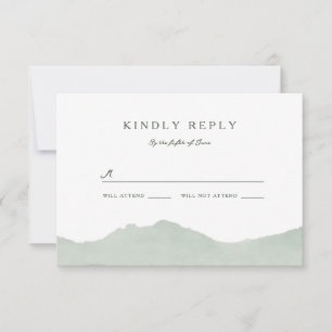 Mountain Range bruiloft RSVP Kaartje