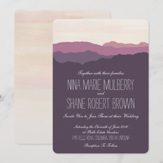 "Mountain Range" Faire-part de mariage 5 po x 7 po (Devant / Derrière)