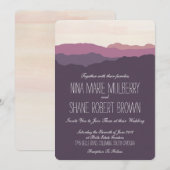 "Mountain Range" huwelijksuitnodiging 5 "x7" Paars Kaart (Voorkant / Achterkant)