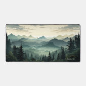 Mountain Range Pine Forest Uitzicht Donkergroen th Bureaumat (Voorkant)