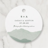 Mountain Range Wedding Invite Bedankjes Labels (Voorkant)