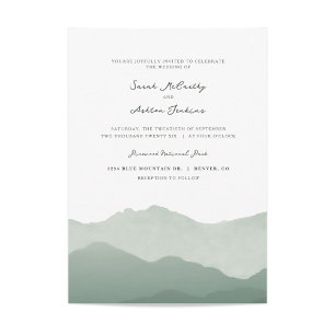Mountain Range Wedding Invite Kaart