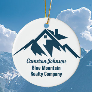 Mountain Real Estate Company aangepaste kerst Keramisch Ornament