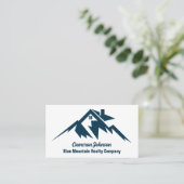 Mountain Real Estate Company Custom Blue White Visitekaartje (Staand voorkant)