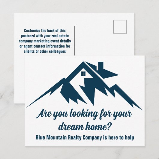 Mountain Real Estate Company Maatwerk Marketing Briefkaart (Voorkant / Achterkant)