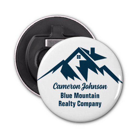 Mountain Real Estate Company Maatwerk Marketing Button Flesopener (Voorkant)