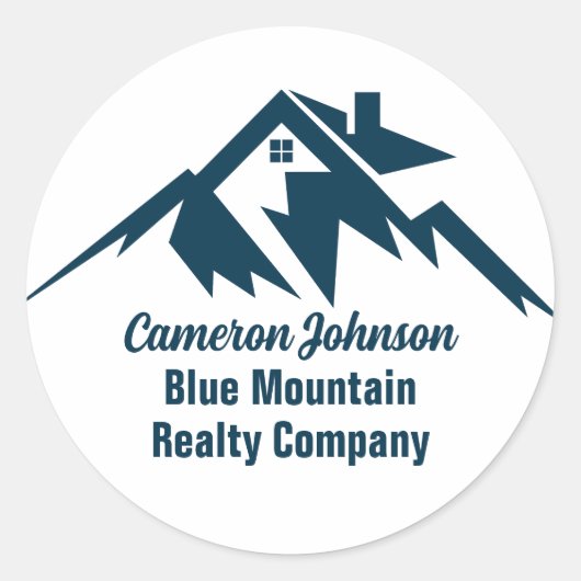 Mountain Real Estate Company Maatwerk Marketing Ronde Sticker (Voorkant)